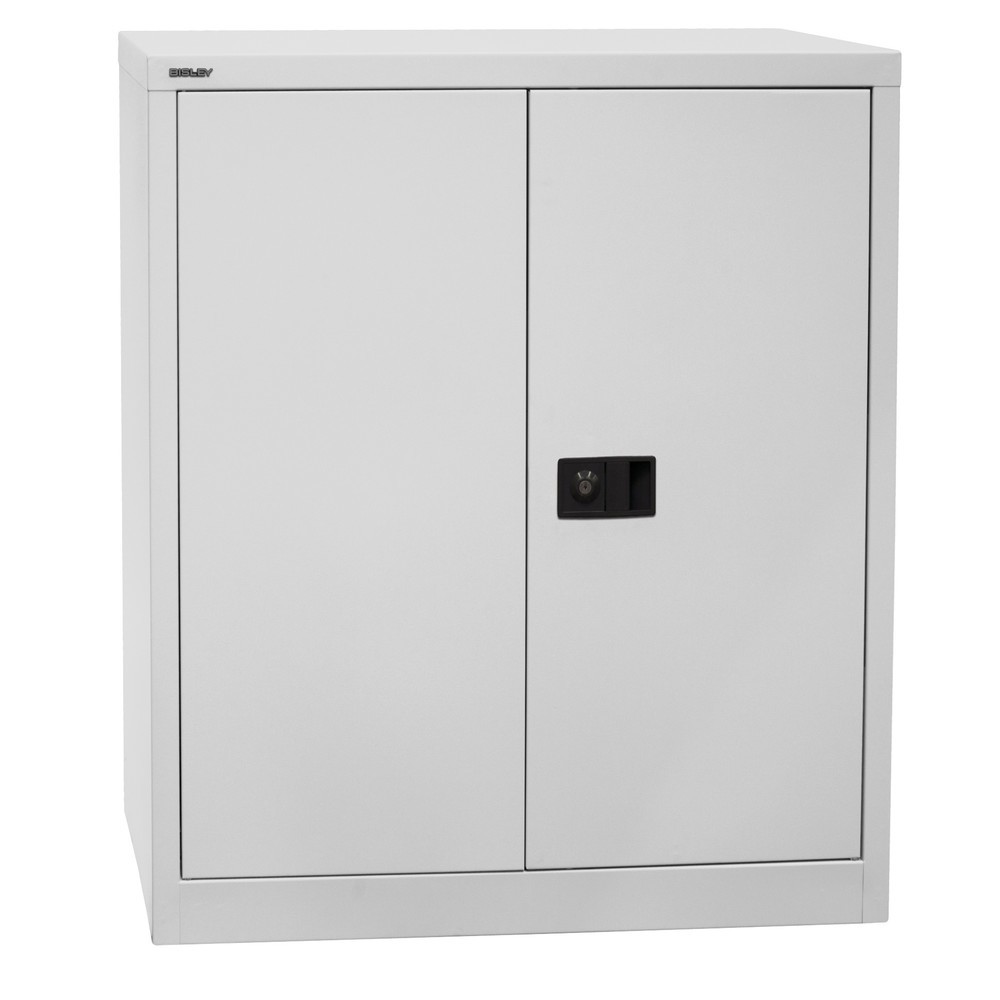 Produktabbildung: BISLEY Flügeltürschrank, Höhe 1.000 mm, BxT 914 x 400 mm, lichtgrau, Böden verzinkt