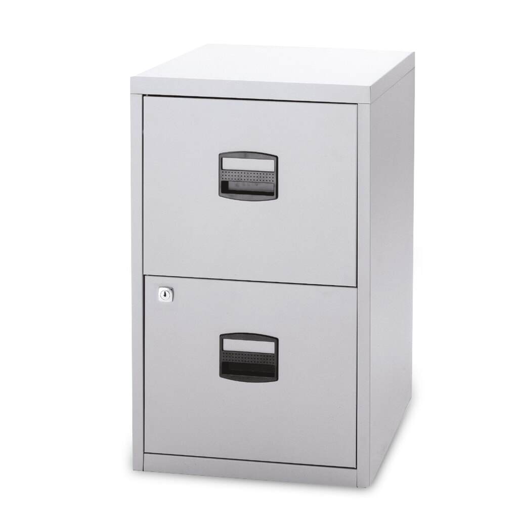 Produktabbildung: BISLEY Hängeregistraturschrank, 2 Schubladen, lichtgrau