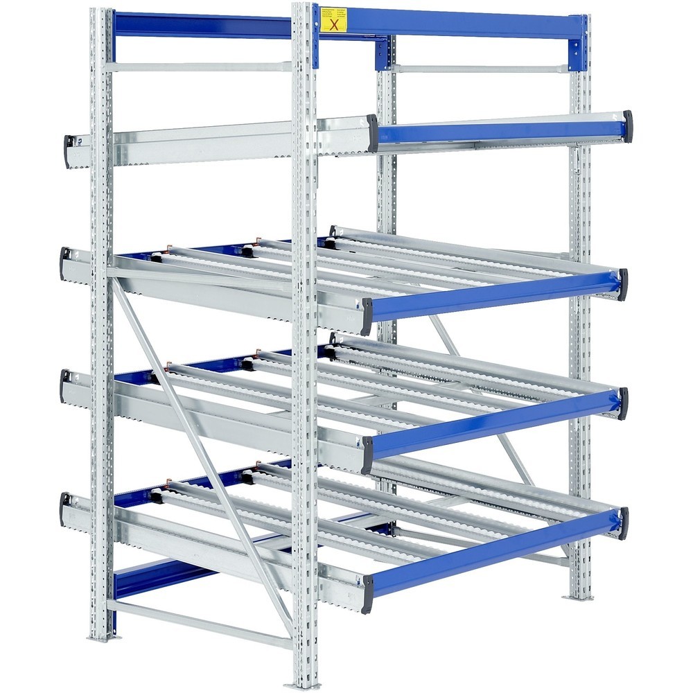 Produktabbildung: Bito Stückgut-Durchlaufregal-Komplettpaket, HxBxT 2.000 x 1.470 x 1.300 mm, statisch, Vorlaufebenen gerade