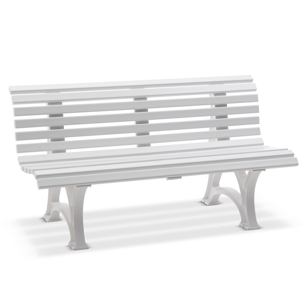 Produktabbildung: Blome Sitzbank Genf, Länge 1.500 mm, 2-füssig, weiss