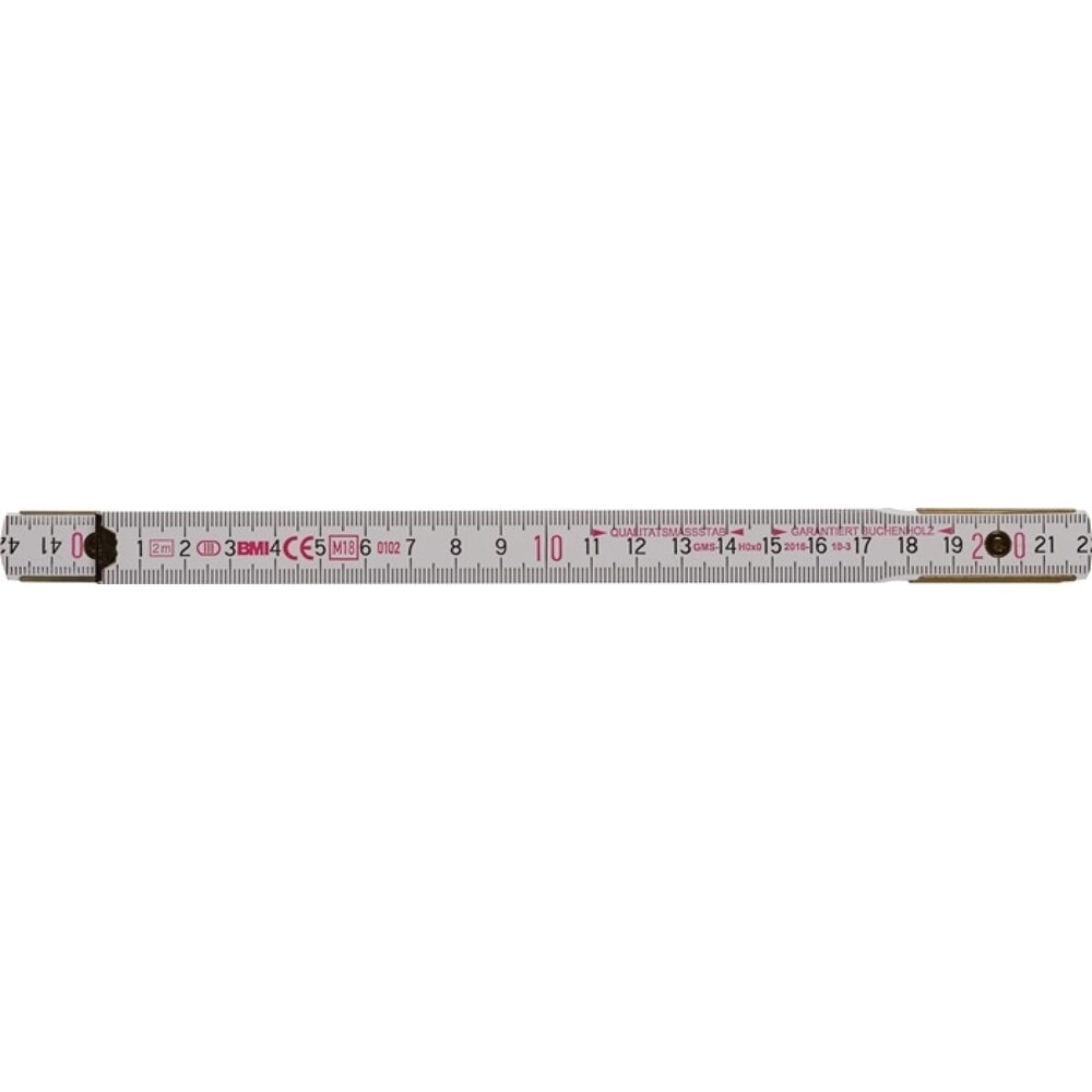 Produktabbildung Nr. 2: BMI Gliedermassstab 9042, mm/cm EG III, Länge 2 m Breite 16 mm, Buche weiss