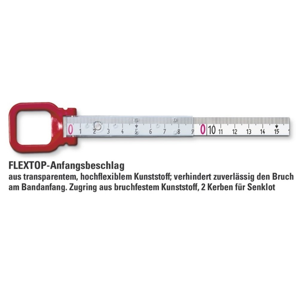 Produktabbildung Nr. 3: BMI Rahmenbandmass ERGOLINE L.30m Band-B.13mm B mm/cm EG II Alu.weiss Stahlmassband