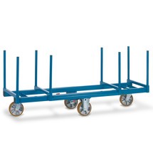 Blauer Langmaterialwagen aus geschweisster Stahlkonstruktion