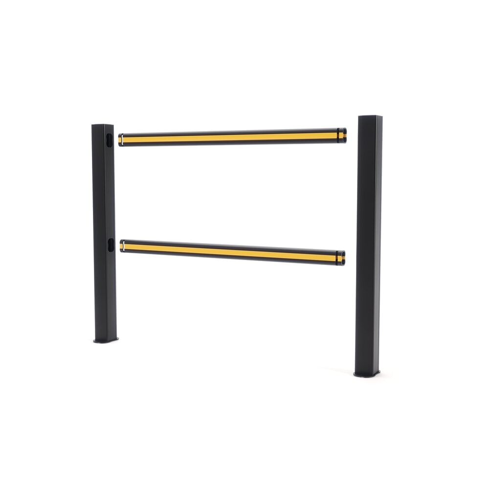 Produktabbildung: BOPLAN® Rammschutzgeländer Flex Impact® HD Light, schwarz, Innenbereich, HxL 1.145 x 1.250 mm