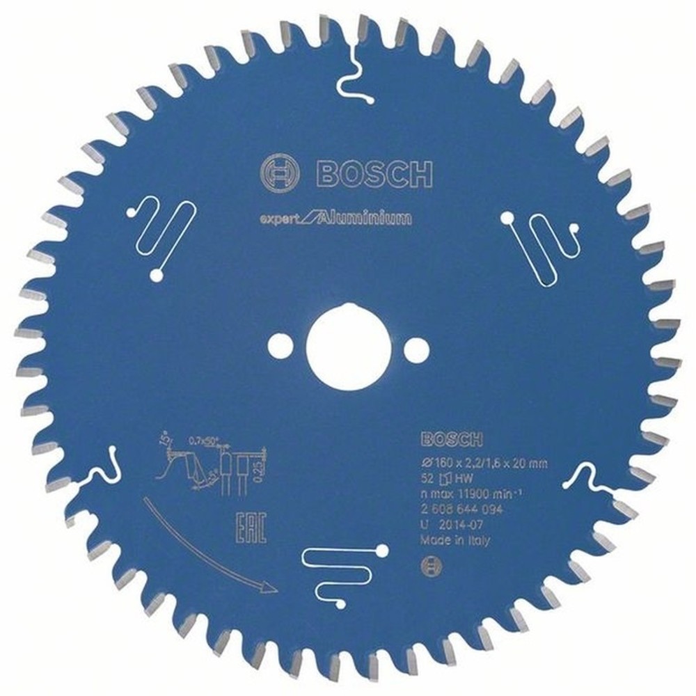 Produktabbildung: BOSCH Kreissägeblatt AD 165mm Z.52 HLTCG Bohr.20mm Schnitt-B.2,6mm HM
