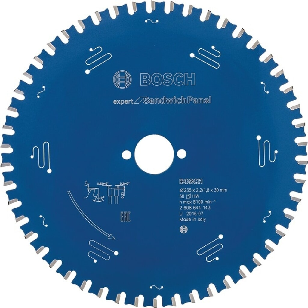 BOSCH Kreissägeblatt AD 235mm Z.50 MTCG Bohr.30mm Schnitt-B.2,2mm HM Produktabbildung: BOSCH Kreissägeblatt AD 235mm Z.50 MTCG Bohr.30mm Schnitt-B.2,2mm HM