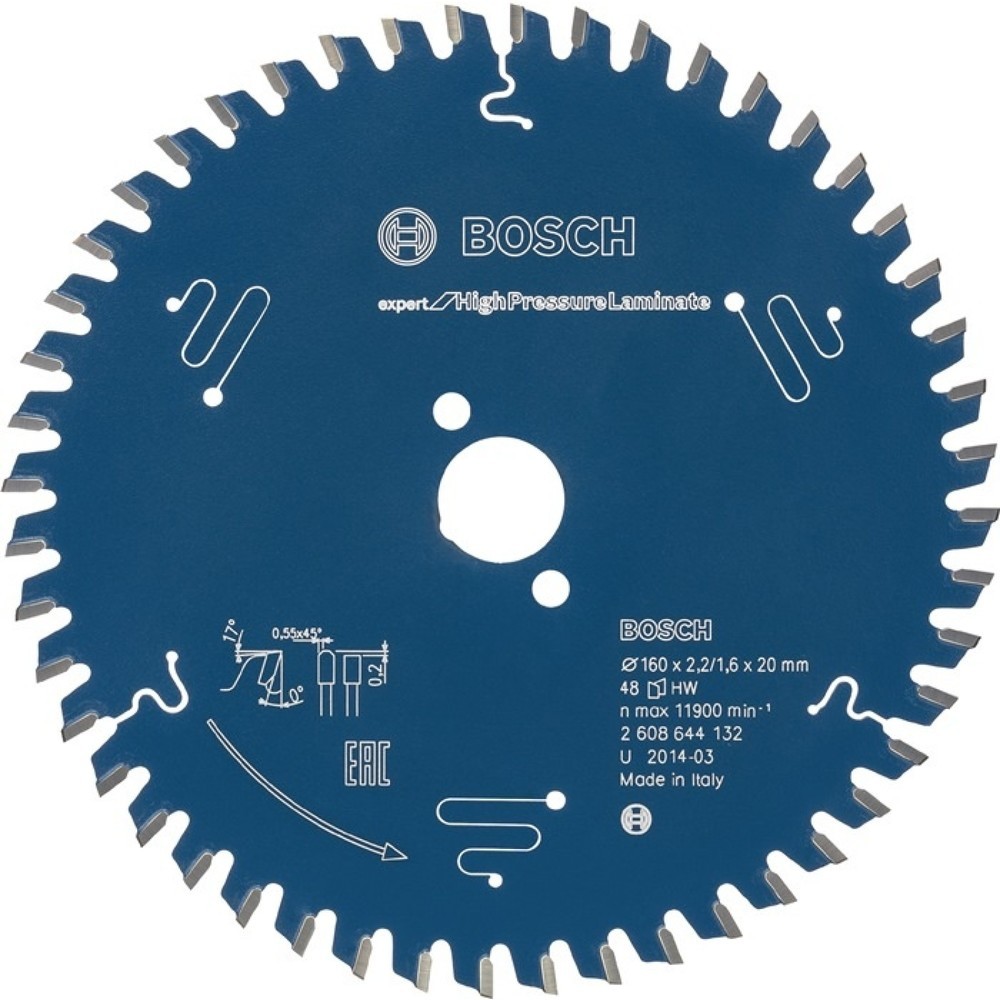 Produktabbildung: BOSCH Kreissägeblatt AD 160mm Z.48 TR-F Bohr.20mm Schnitt-B.2,2mm HM