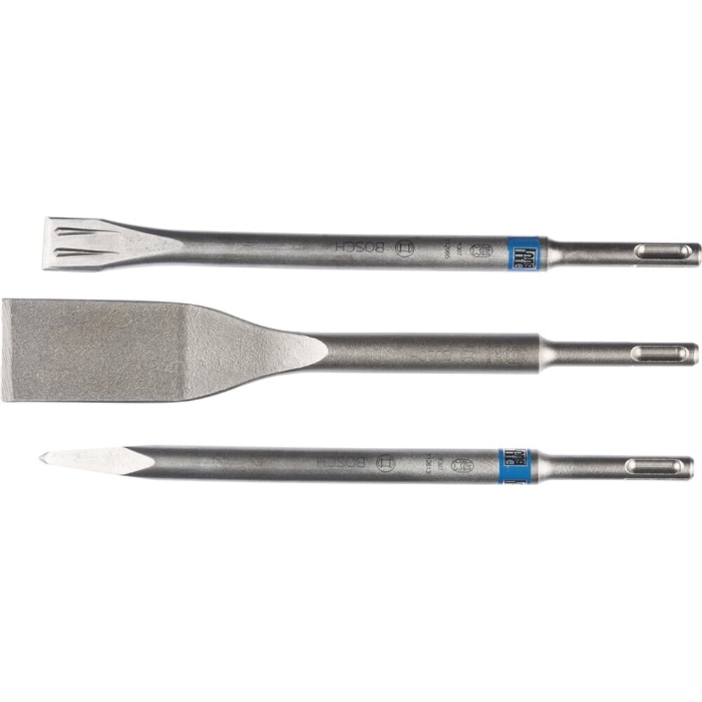 Produktabbildung: BOSCH Meissel-Set SDS-plus SDS-plus 3-tlg.selbstschärfend L.250/250/260mm
