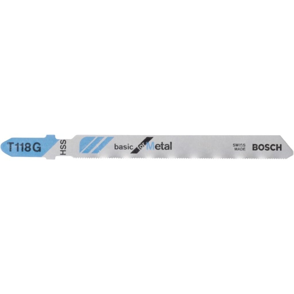 BOSCH Maschinensägeblatt T 118 G Gesamt-L.92mm Zahnt.0,7mm HSS 5 St./Karte Produktabbildung: BOSCH Maschinensägeblatt T 118 G Gesamt-L.92mm Zahnt.0,7mm HSS 5 St./Karte