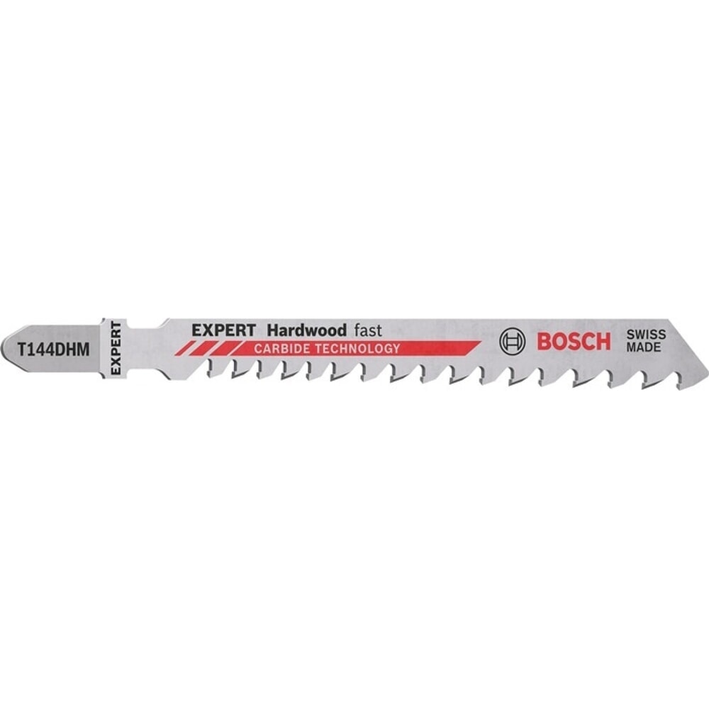 Produktabbildung: BOSCH Stichsägeblatt Hardwood Fast T 144 DHM, Zahnteilung 4-5,2 mm, Gesamtlänge 100 mm, 3 Stück / Karte