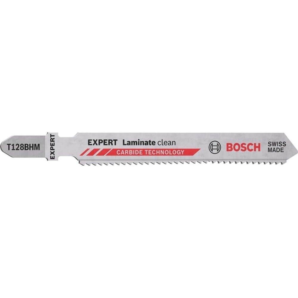 Produktabbildung Nr. 1: BOSCH Stichsägeblatt Laminate Clean T 128 BHM, Zahnteilung 1,8 mm, Gesamtlänge 92 mm, 3 Stück / Karte