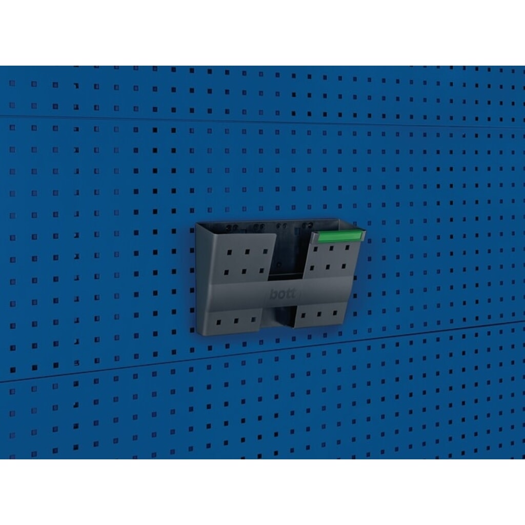 Produktabbildung: bott Dokumentenhalter, B340xT100xH231mm, DIN A4 quer Kunststoff, 5St./Btl., passend für Lochplatten