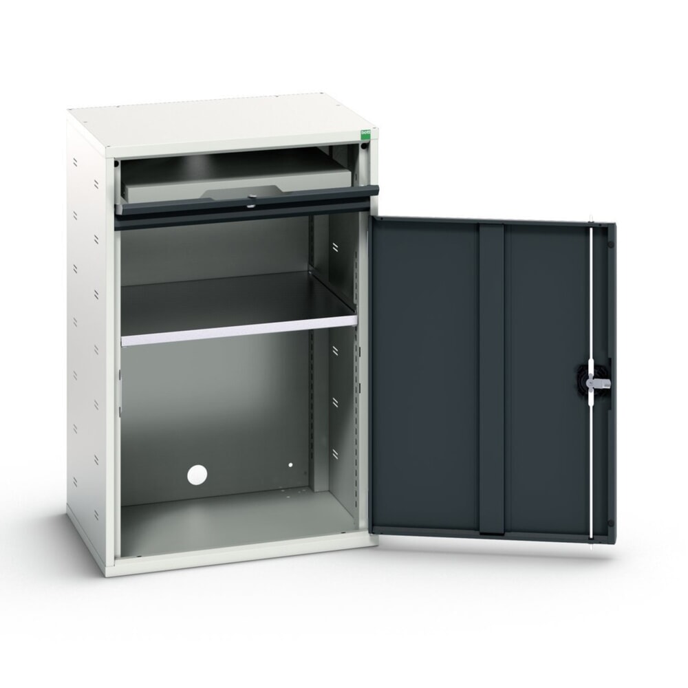 Produktabbildung: bott verso Computerschrank, mit 1 Fachboden und 1 Tablar, BxTxH: 650 x 550 x 1000 mm