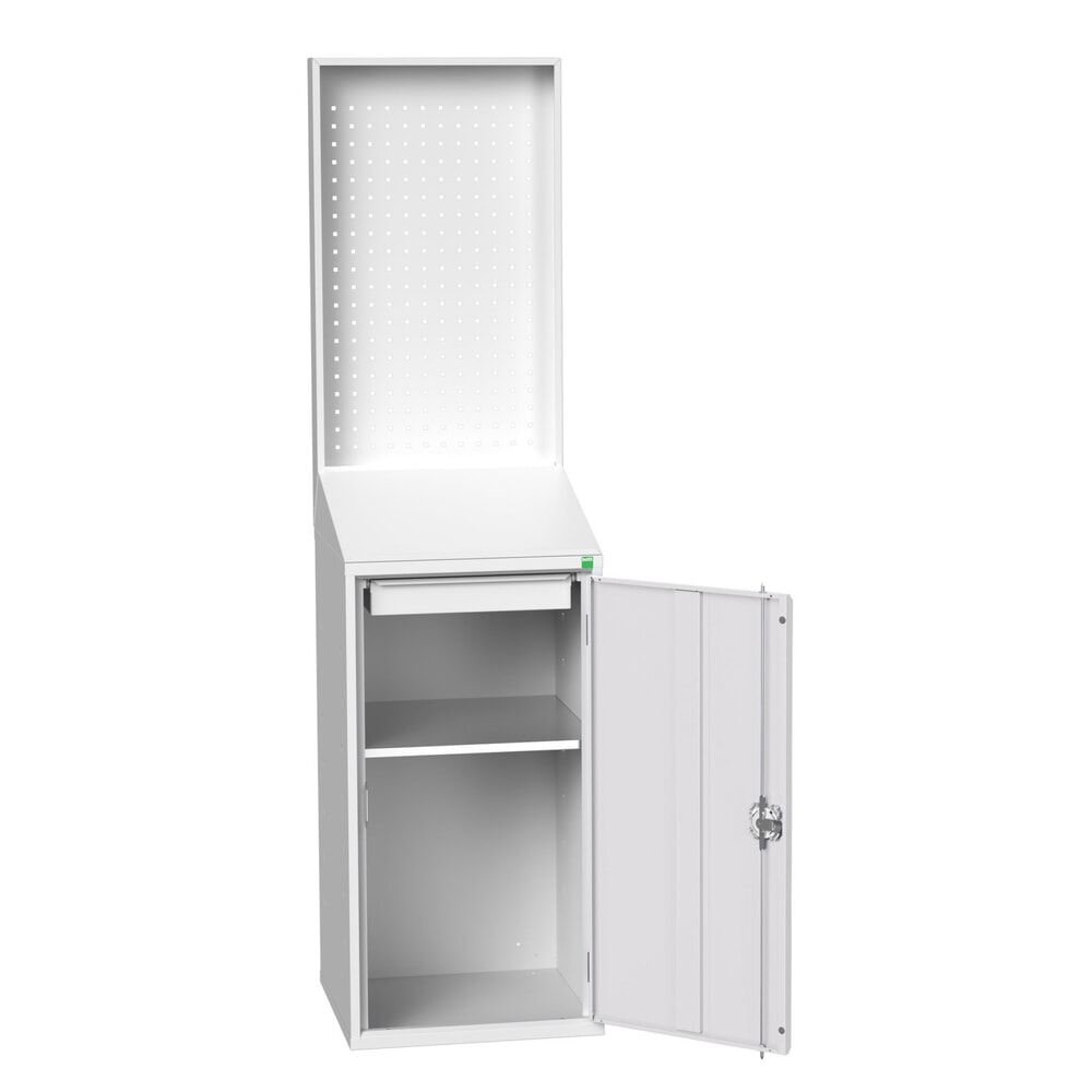Produktabbildung: bott verso Economy Pult mit perfo Rückwand, mit 1 Fachboden, 1 Schublade, BxTxH: 525 x 550 x 2000 mm