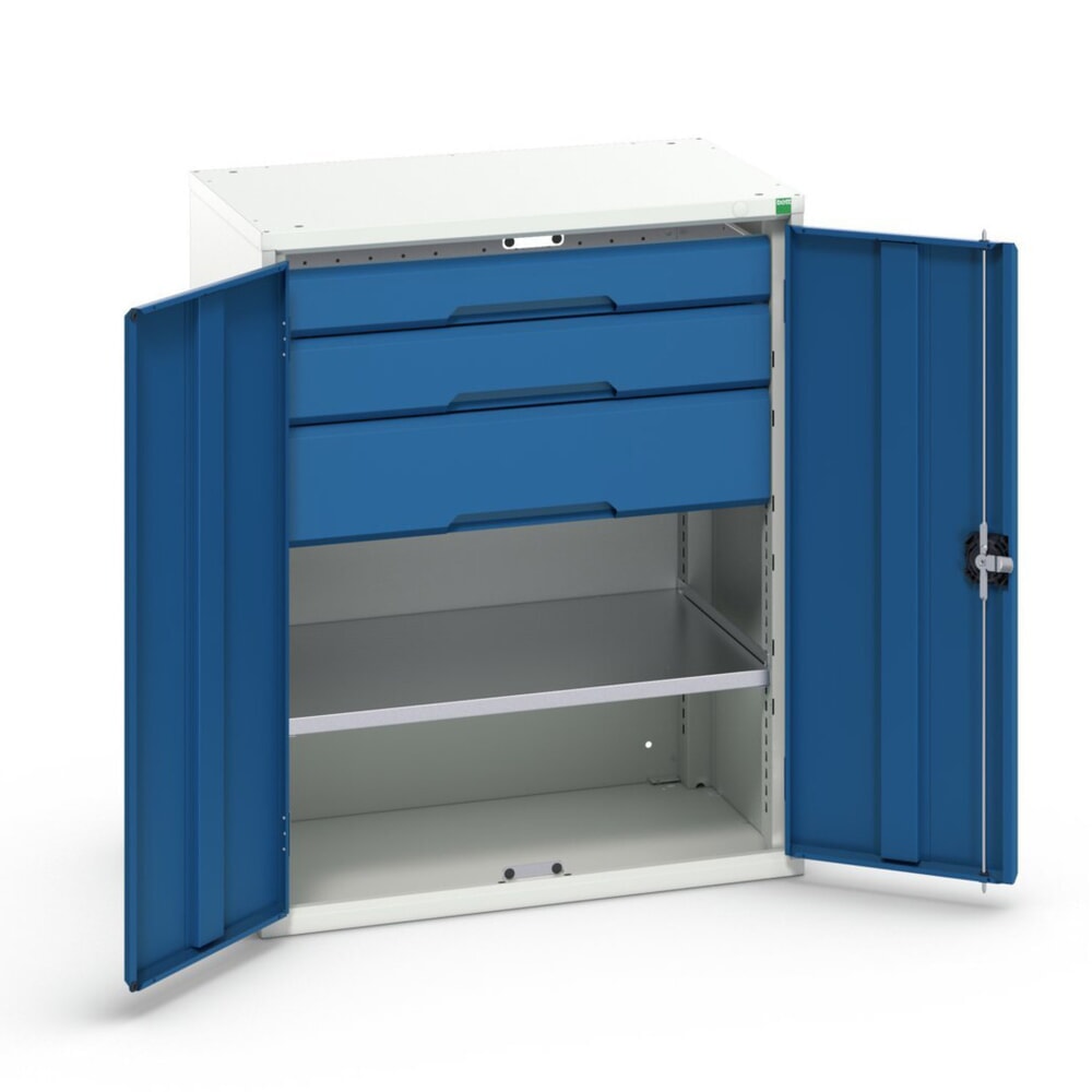 Produktabbildung: bott verso Beistellschrank mit Schubladen, mit 1 Fachboden und 3 Schubladen, BxTxH: 800 x 550 x 1000 mm
