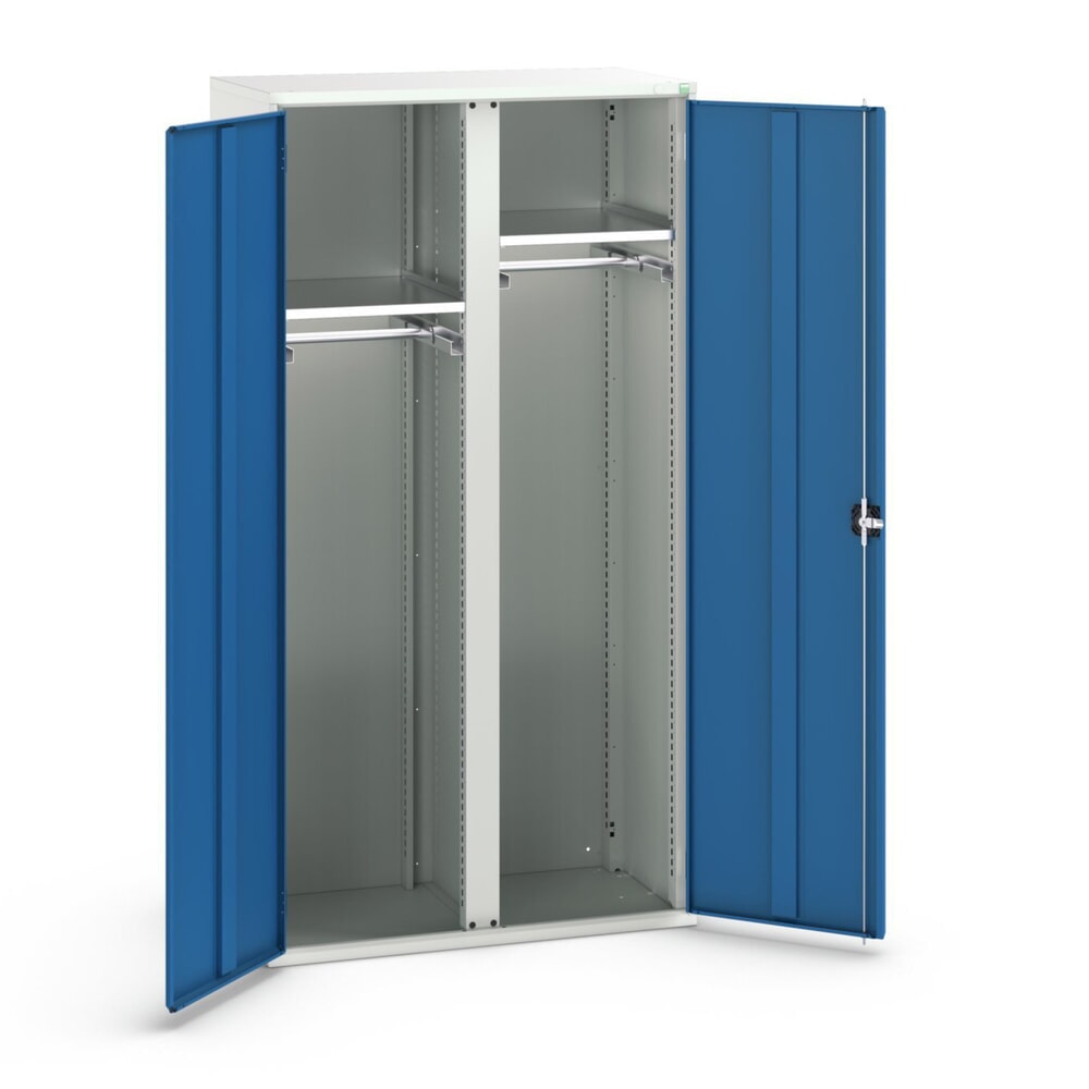 Produktabbildung: bott verso Flügeltürschrank mit Schubladen, mit 2 Fachböden und 2 Kleiderstangen, BxTxH: 1050 x550 x 2000 mm