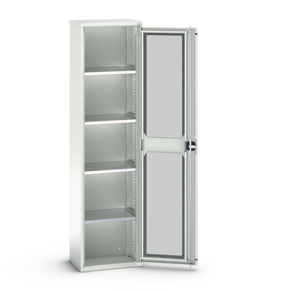 Produktabbildung: bott verso Flügeltürschrank mit Sichtfenster, mit 4 Fachböden, BxTxH: 525 x 350 x 2000 mm