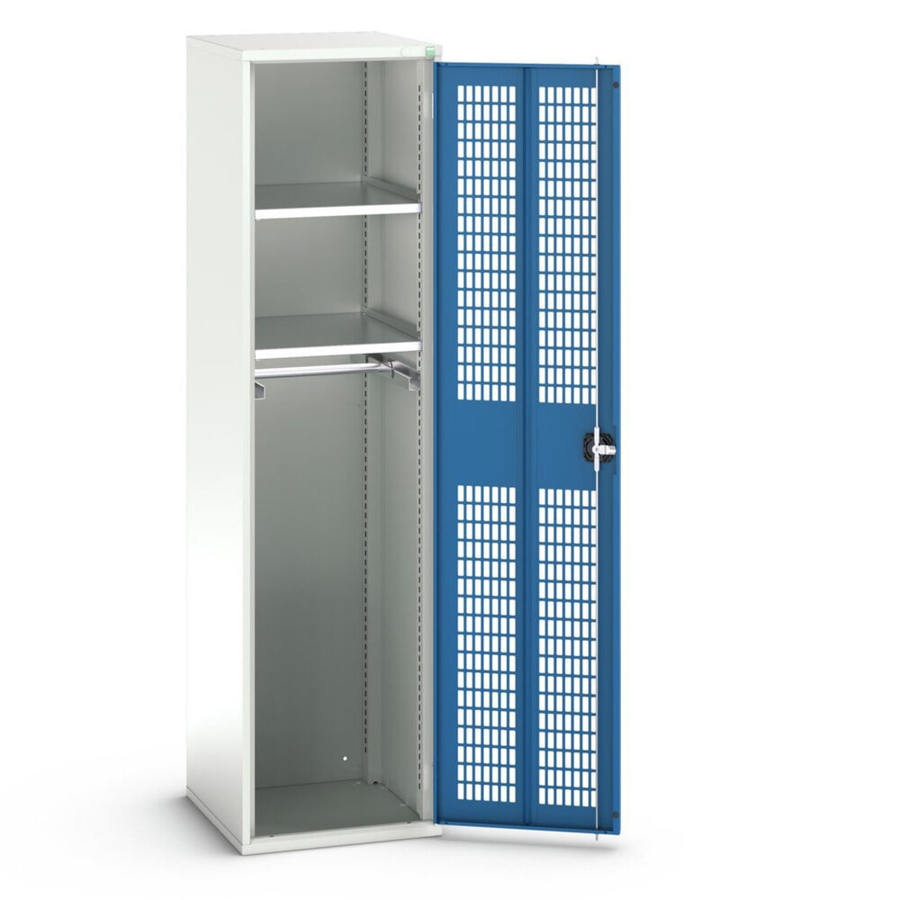 Produktabbildung: bott verso Kleiderspind mit Belüftung, mit 2 Fachböden und 1 Kleiderstange, BxTxH: 525 x 550 x 2000 mm
