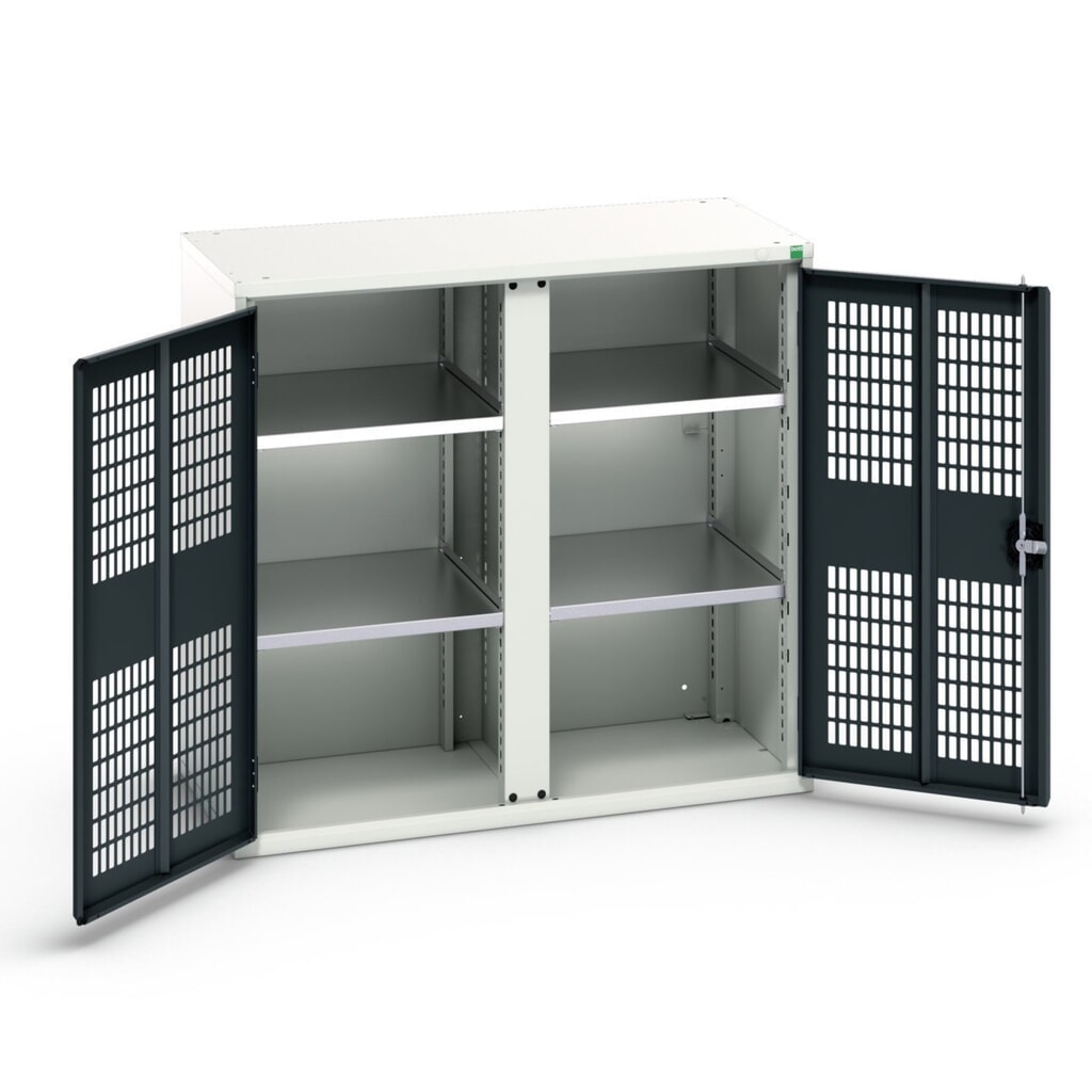 bott verso Kleiderspind mit Belüftung, mit 4 Fachböden und Trennwand, BxTxH: 1050 x 550 x 1000 mm Produktabbildung Nr. 1: bott verso Kleiderspind mit Belüftung, mit 4 Fachböden und Trennwand, BxTxH: 1050 x 550 x 1000 mm