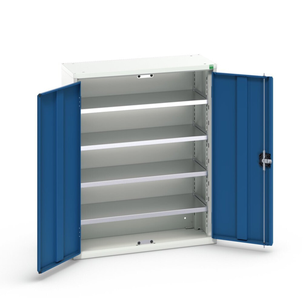 Produktabbildung: bott verso Magazinschrank, mit 4 Fachböden und 20 Sichtlagerkästen, BxTxH: 800 x 350 x 1000 mm