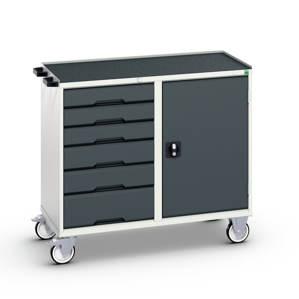 Produktabbildung Nr. 1: bott verso Montagewagen, mit 6 Schubladen, Tür und Abrollrand, BxTxH: 1050 x 550 x 965 mm