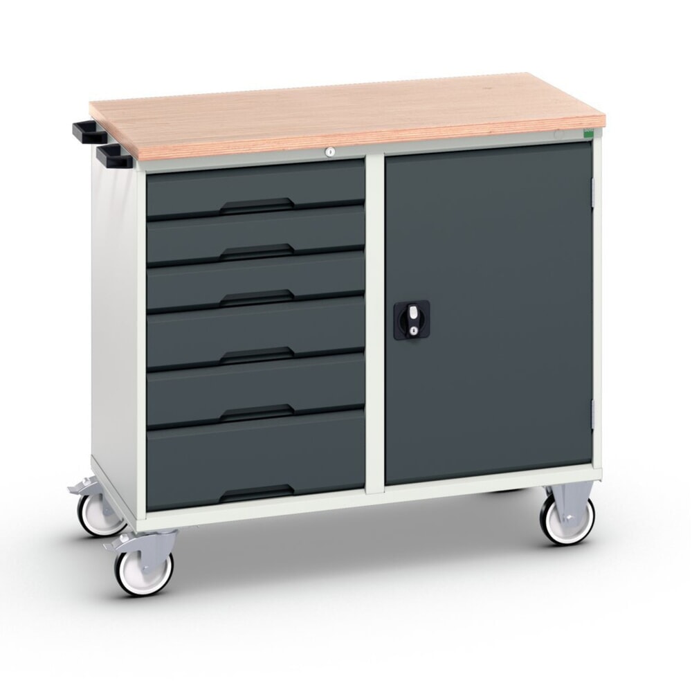 Produktabbildung Nr. 1: bott verso Montagewagen, mit 6 Schubladen, Tür und Multiplex-Top, BxTxH: 1050 x 600 x 980 mm