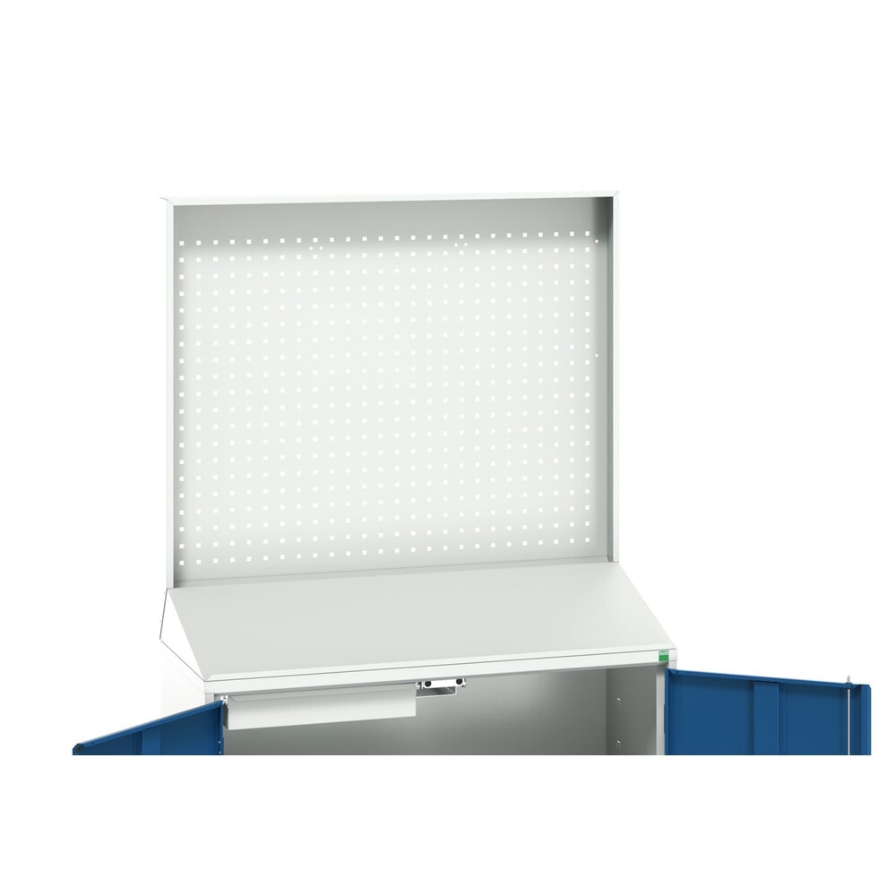 Produktabbildung: bott verso Economy Pult mit perfo Rückwand, mit 2 Fachböden und 1 Schublade, BxTxH: 1050 x550 x 2000 mm