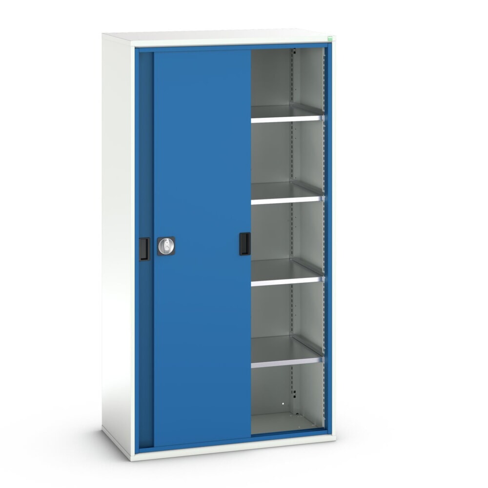 Produktabbildung: bott verso Schiebetürschrank, mit 4 Fachböden, BxTxH: 1050 x550 x 2000 mm