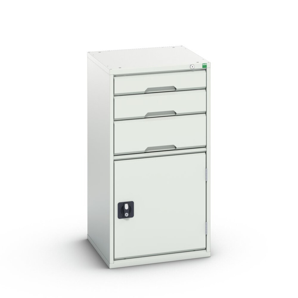 Produktabbildung: bott verso Schubladenschrank mit Flügeltür, mit 3 Schubladen und Fachboden, BxTxH: 525 x 550 x 1000 mm