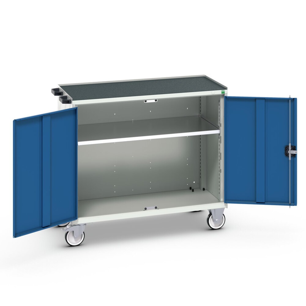 Produktabbildung Nr. 1: bott verso Werkstattwagen, mit 2 Türen, Fachboden und Abrollrand, BxTxH: 1050 x 550 x 965 mm