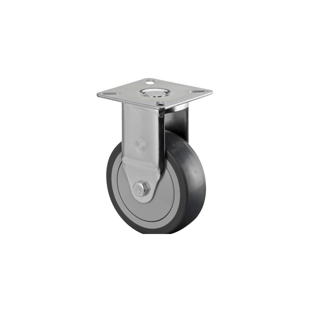 Produktabbildung: BS ROLLEN Apparaterolle TPE, Bockrolle, Kugellager, Platte, Ø x Breite 75 x 25 mm, TK 60 kg