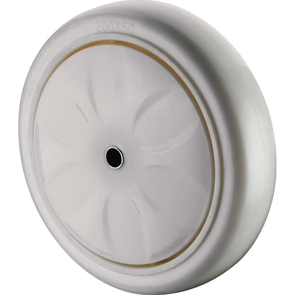 Produktabbildung: BS ROLLEN Ersatzrad, Kunststoff weiss, Rad-Ø 100 mm Tragfähigkeit 300 kg, Achs-Ø 12,5 mm Nabenlänge 59 mm