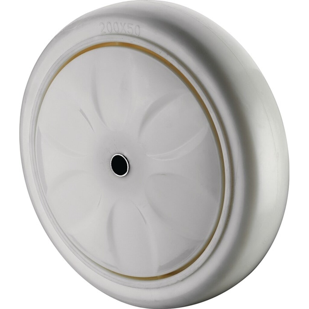 Produktabbildung: BS ROLLEN Ersatzrad, Kunststoff weiss, Rad-Ø 150 mm Tragfähigkeit 650 kg, Achs-Ø 12,5 mm Nabenlänge 59 mm