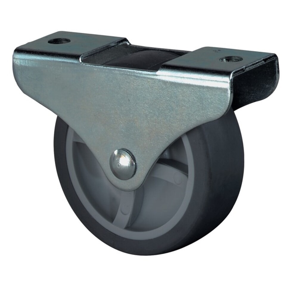 Produktabbildung: BS ROLLEN Kastenrolle, Material Rolle Gummi, Rad-Ø 25 mm Tragfähigkeit 30 kg, mit Anschraubplatte