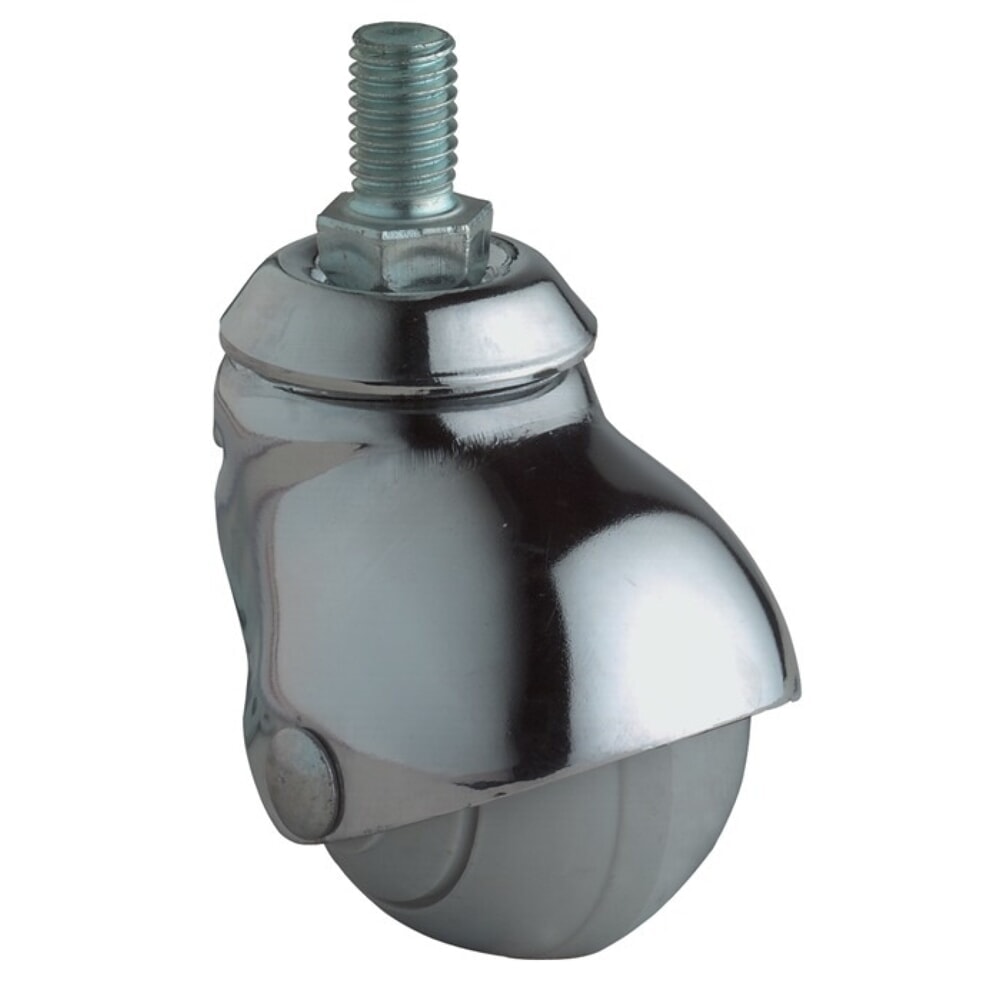 Produktabbildung: BS ROLLEN Kugellenkrolle, M10, Rad-Ø 40 mm Tragfähigkeit 30 kg, Gummi grau