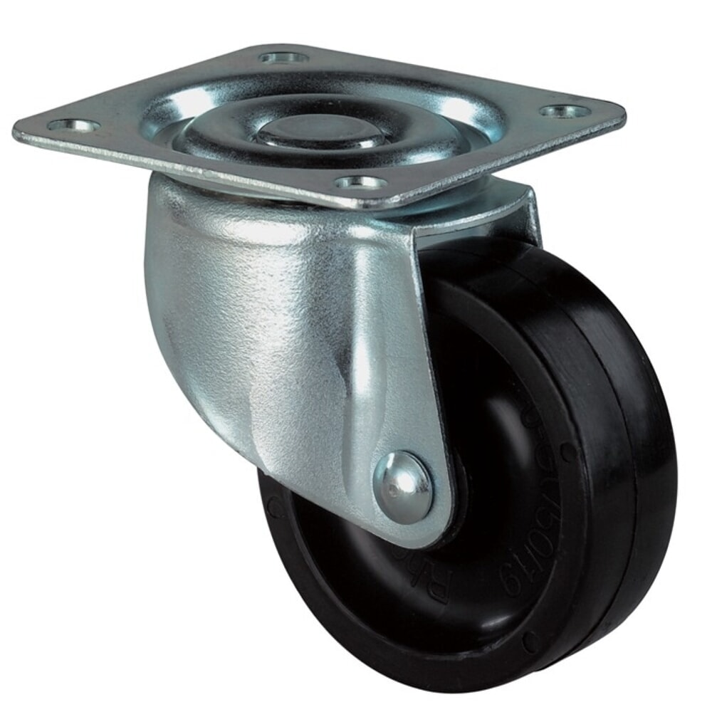 Produktabbildung: BS ROLLEN Lenkrolle, mit Anschraubplatte, Rad-Ø 25 mm Tragfähigkeit 15 kg, Kunststoff schwarz