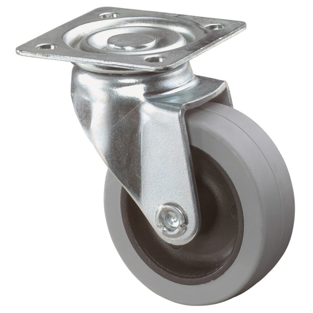 Produktabbildung: BS ROLLEN Lenkrolle, mit Anschraubplatte, Rad-Ø 50 mm Tragfähigkeit 35 kg, grau