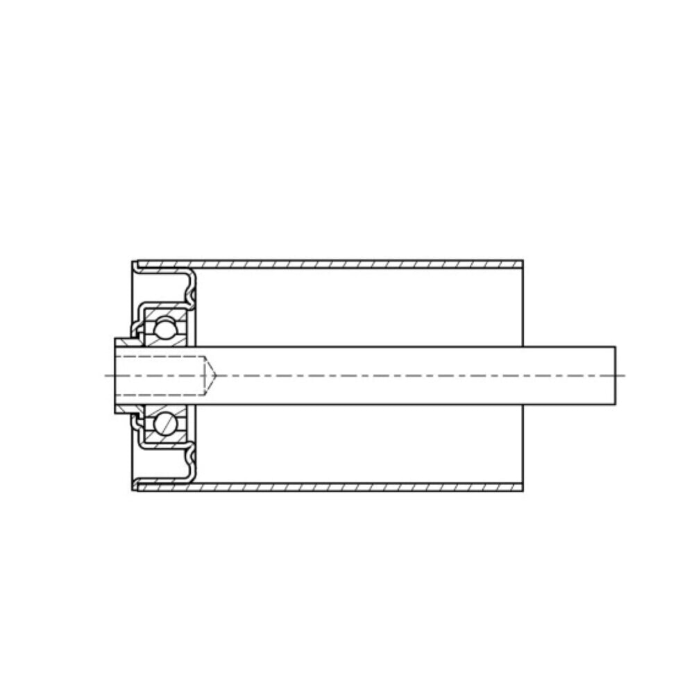 Produktabbildung Nr. 3: BS ROLLEN Tragrolle für Rollenbahnen, Stahl, Federachse, Ø 50 mm, Länge 200 mm, TK 150 kg