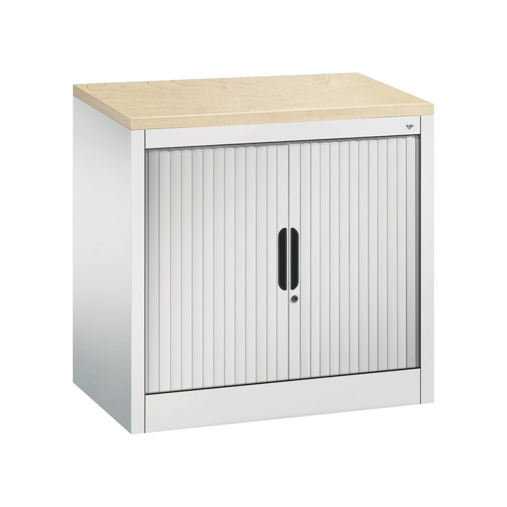 Produktabbildung: C+P Anstell-Querrollenschrank, 1 1/2 OH, Breite 800 mm, lichtgrau, Ahorn