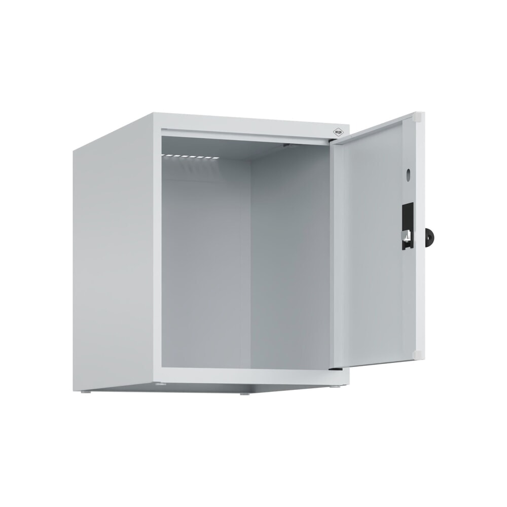 Produktabbildung: C+P Aufsatzschrank für Kleiderspind Serie Classic PLUS, 1 Abteil  Breite 400 mm, lichtgrau, lichtgrau, für Vorhängeschloss