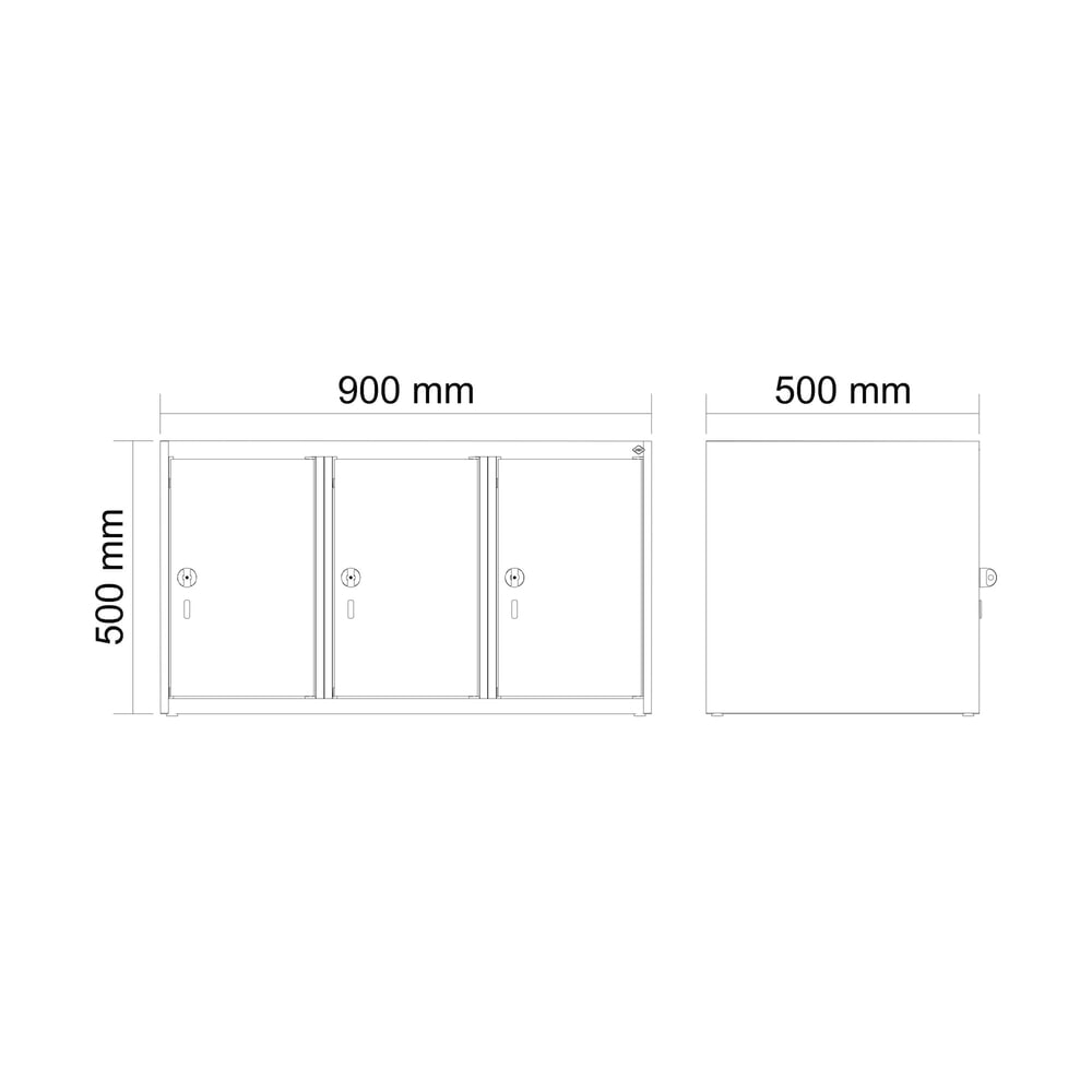 Produktabbildung Nr. 8: C+P Aufsatzschrank für Kleiderspind Serie Classic PLUS, 3 Abteile Breite 300 mm, lichtgrau, rubinrot, für Vorhängeschloss