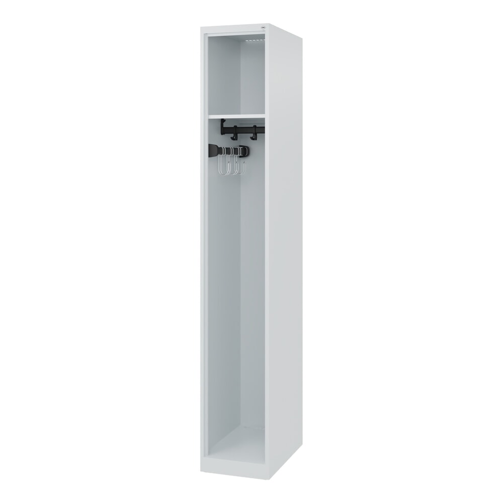 Produktabbildung: C+P Feuerwehrspind EXPERT, Bodengleiter, 1 Abteil, HxBxT 1.850 x 300 x 500 mm, lichtgrau