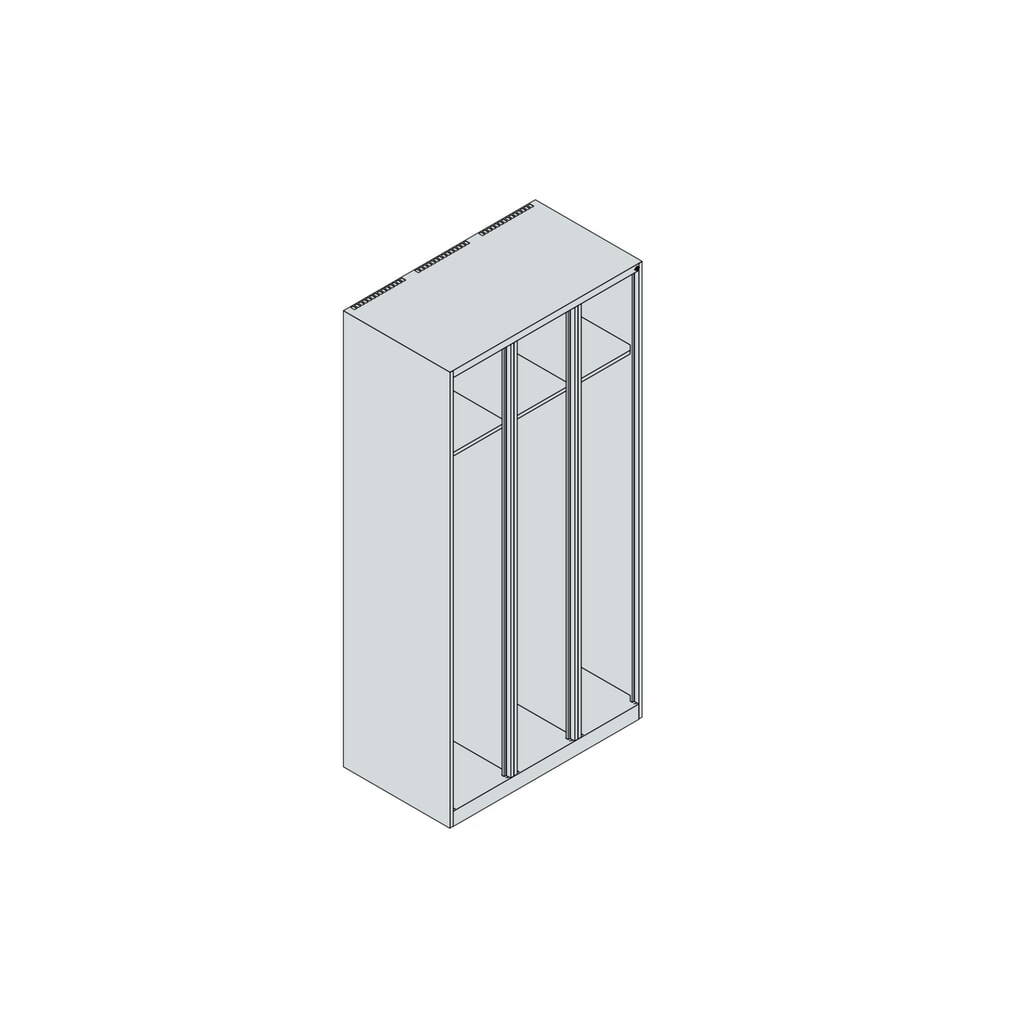 Produktabbildung Nr. 5: C+P Feuerwehrspind EXPERT, Bodengleiter, 3 Abteile, HxBxT 1.850 x 900 x 500 mm, feuerrot, mit Helmhalter
