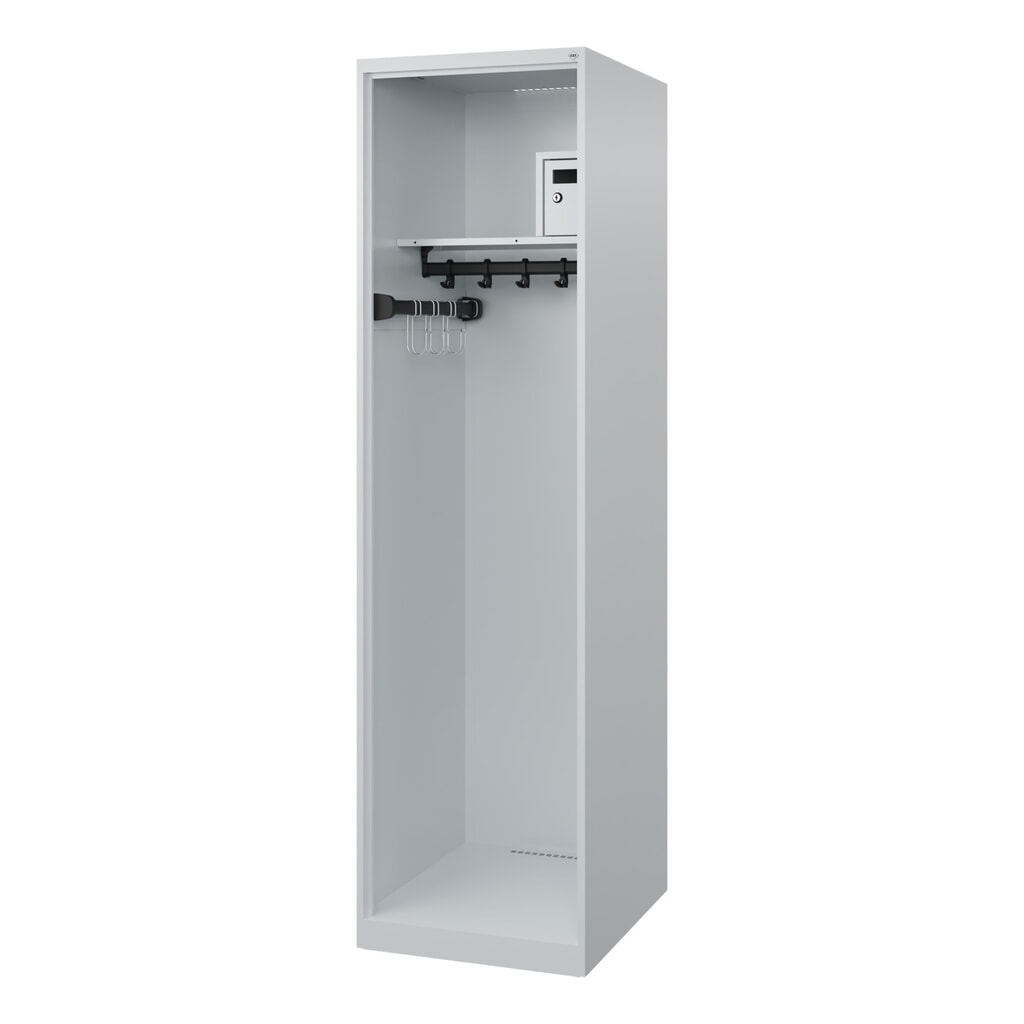 Produktabbildung: C+P Feuerwehrspind FLEXO, Bodengleiter, 1 Abteil, HxBxT 1.850 x 500 x 600 mm, lichtgrau