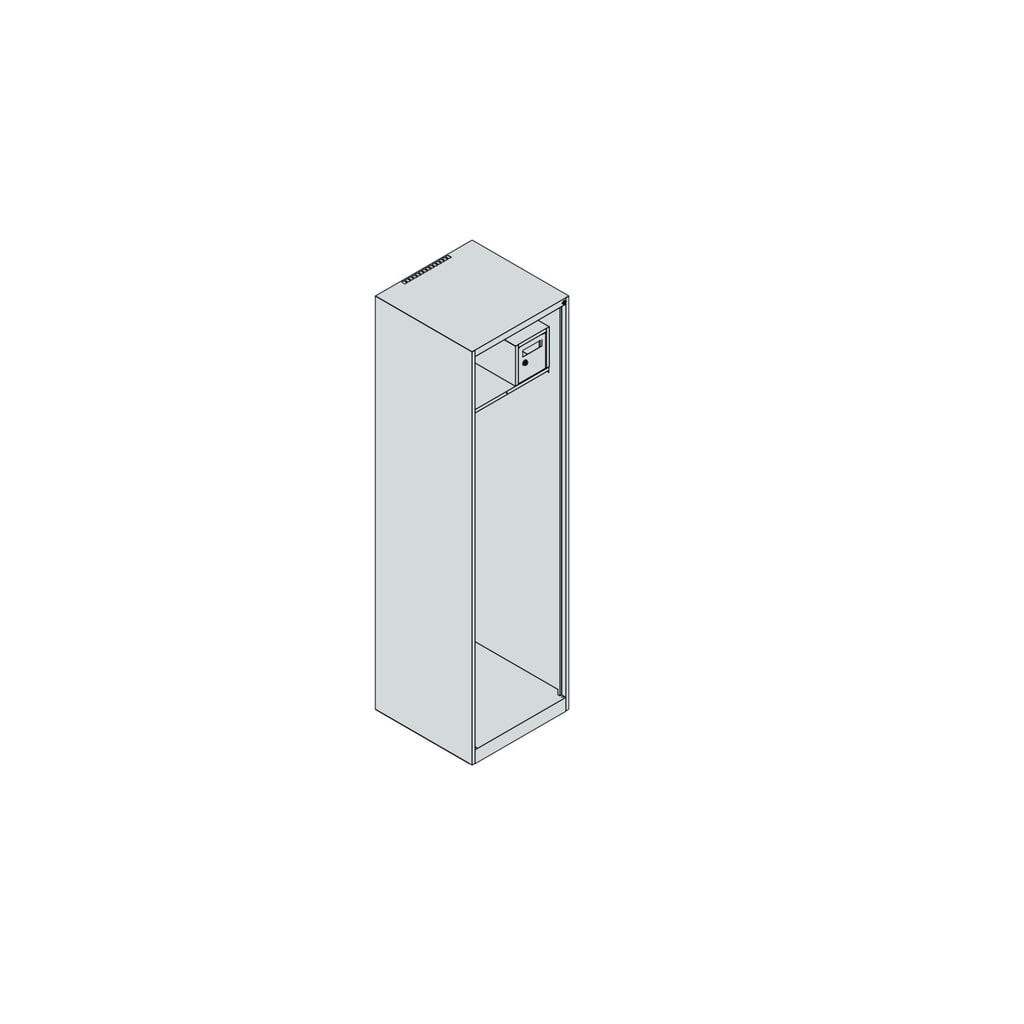 Produktabbildung Nr. 4: C+P Feuerwehrspind FLEXO, Füsse, 1 Abteil, HxBxT 1.850 x 500 x 500 mm, lichtgrau, mit Helmhalter