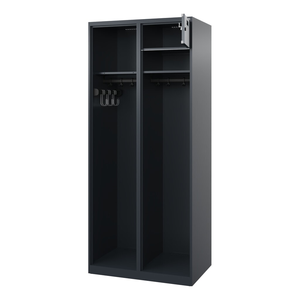Produktabbildung: C+P Feuerwehrspind KOMBI Open, Bodengleiter, 1 Abteil, HxBxT 1.850 x 800 x 500 mm, anthrazitgrau