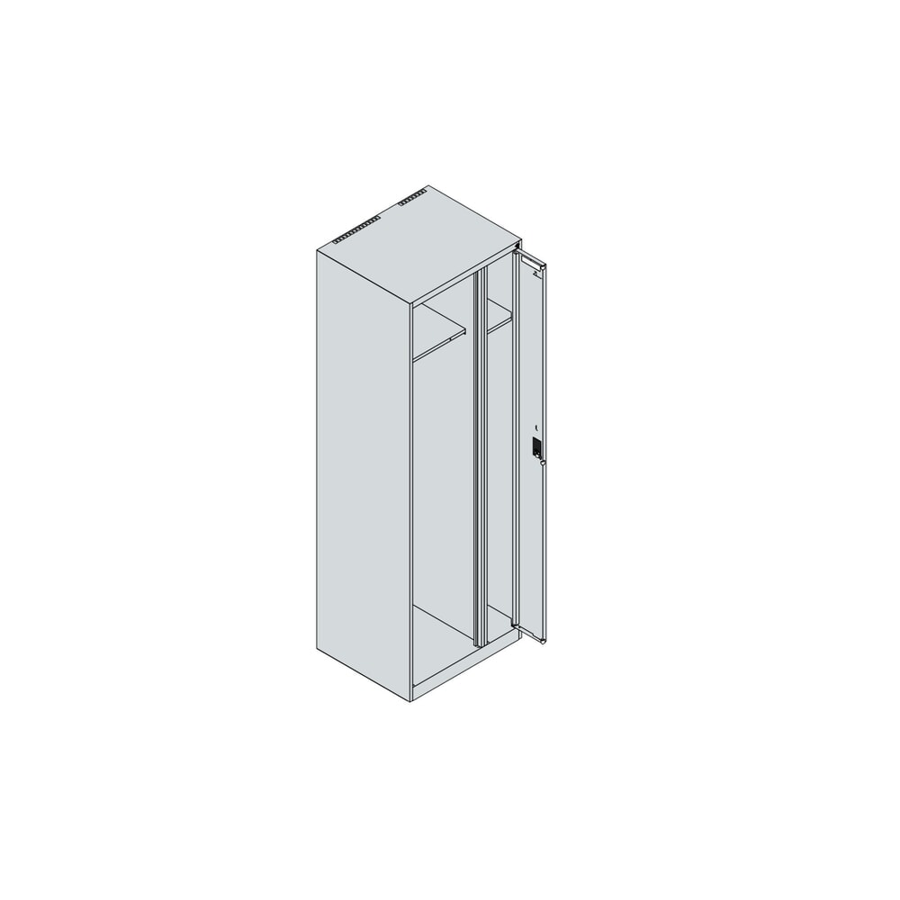 Produktabbildung Nr. 4: C+P Feuerwehrspind KOMBI, Füsse, 1 Abteil, HxBxT 1.850 x 600 x 500 mm, lichtgrau, mit Helmhalter