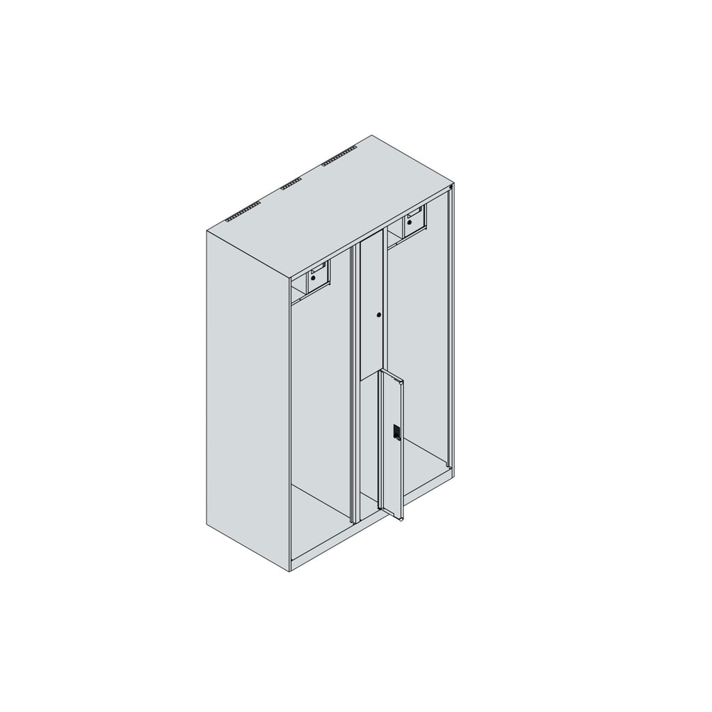 Produktabbildung Nr. 4: C+P Feuerwehrspind MAXI, Bodengleiter, HxBxT 1.850 x 1.200 x 600 mm, lichtgrau, mit Helmhalter