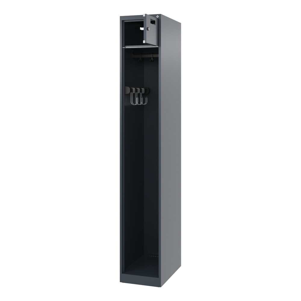 Produktabbildung: C+P Feuerwehrspind PRAKTUS, Bodengleiter, 1 Abteil, HxBxT 1.850 x 300 x 500 mm, anthrazitgrau