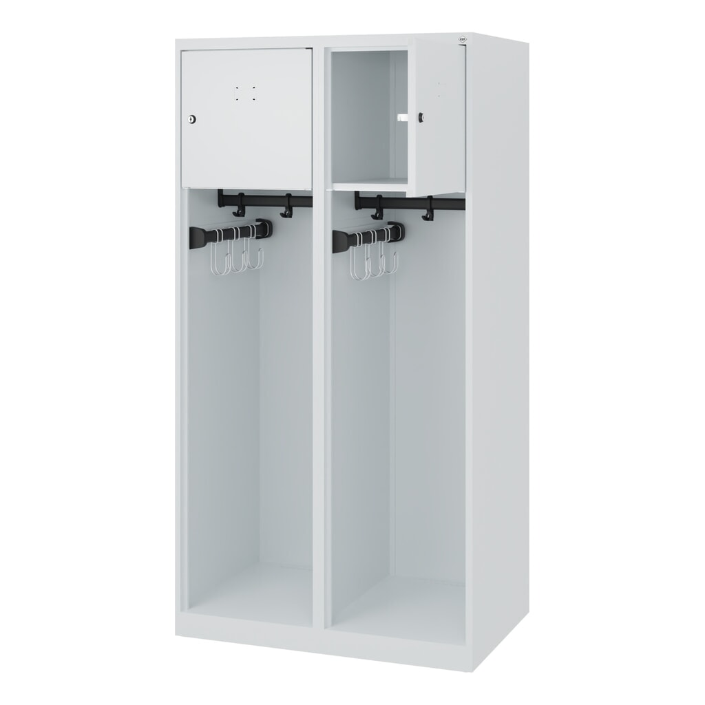 C+P Feuerwehrspind YOUNGSTER, Bodengleiter, 2 Abteile, HxBxT 1.530 x 800 x 500 mm, lichtgrau Produktabbildung: C+P Feuerwehrspind YOUNGSTER, Bodengleiter, 2 Abteile, HxBxT 1.530 x 800 x 500 mm, lichtgrau